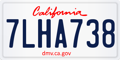 CA license plate 7LHA738