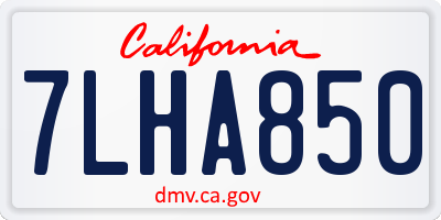 CA license plate 7LHA850