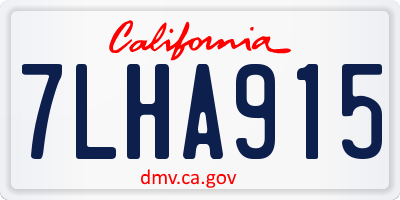 CA license plate 7LHA915