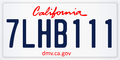 CA license plate 7LHB111