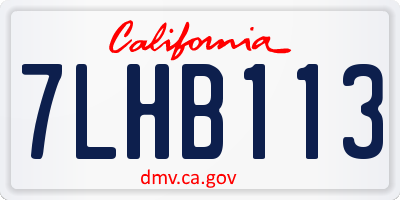 CA license plate 7LHB113
