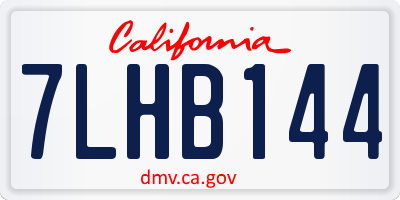 CA license plate 7LHB144