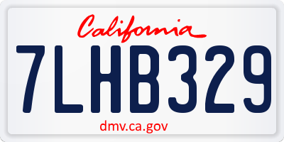 CA license plate 7LHB329