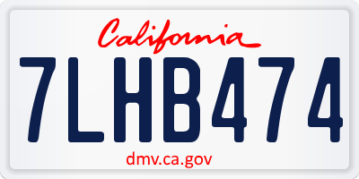 CA license plate 7LHB474