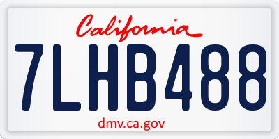 CA license plate 7LHB488