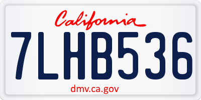 CA license plate 7LHB536