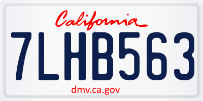 CA license plate 7LHB563