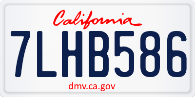CA license plate 7LHB586