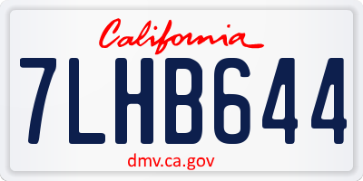 CA license plate 7LHB644