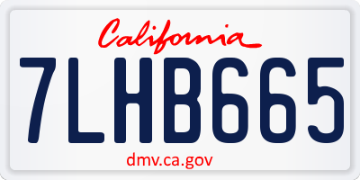 CA license plate 7LHB665