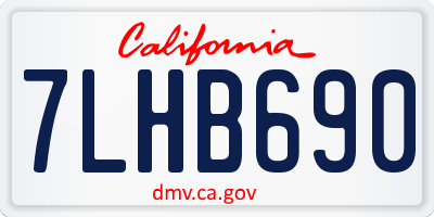 CA license plate 7LHB690