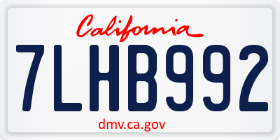 CA license plate 7LHB992