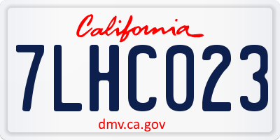 CA license plate 7LHC023