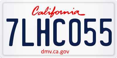CA license plate 7LHC055