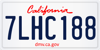 CA license plate 7LHC188