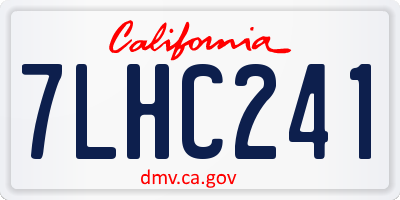 CA license plate 7LHC241