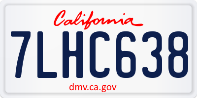 CA license plate 7LHC638