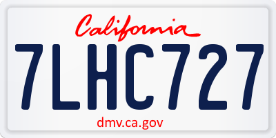 CA license plate 7LHC727