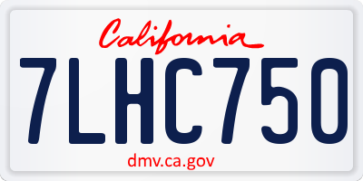 CA license plate 7LHC750