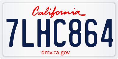 CA license plate 7LHC864