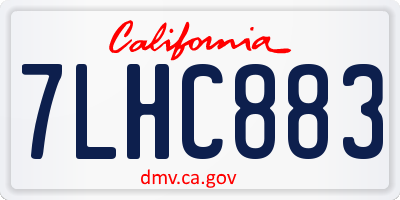 CA license plate 7LHC883