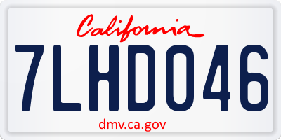 CA license plate 7LHD046