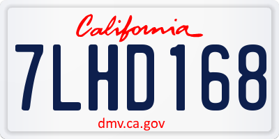CA license plate 7LHD168