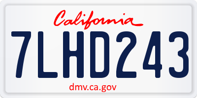 CA license plate 7LHD243