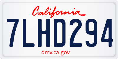 CA license plate 7LHD294
