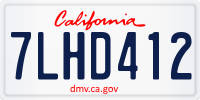 CA license plate 7LHD412