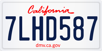 CA license plate 7LHD587
