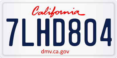 CA license plate 7LHD804