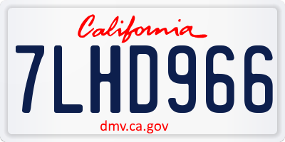 CA license plate 7LHD966