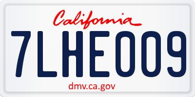 CA license plate 7LHE009