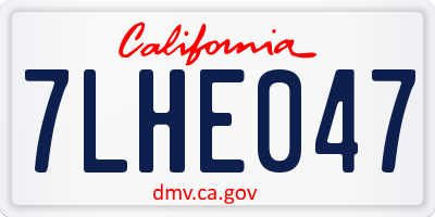 CA license plate 7LHE047