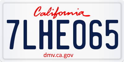 CA license plate 7LHE065