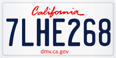 CA license plate 7LHE268