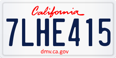 CA license plate 7LHE415