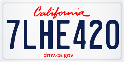 CA license plate 7LHE420