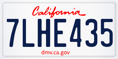 CA license plate 7LHE435