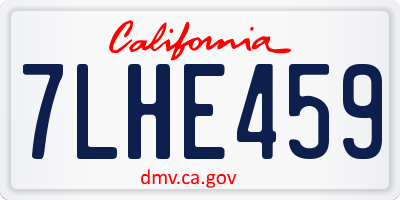 CA license plate 7LHE459