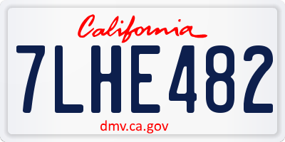 CA license plate 7LHE482