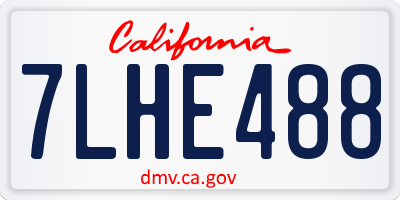 CA license plate 7LHE488