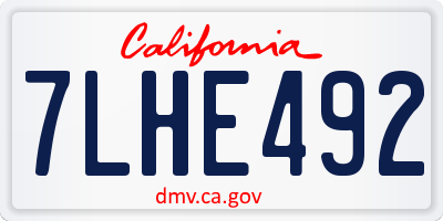CA license plate 7LHE492