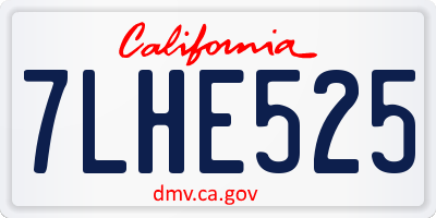 CA license plate 7LHE525
