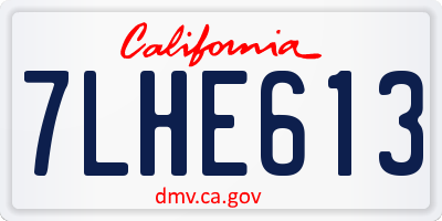 CA license plate 7LHE613