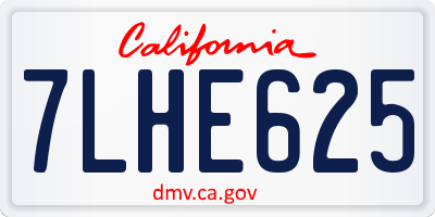 CA license plate 7LHE625