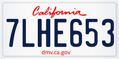 CA license plate 7LHE653