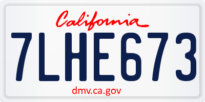 CA license plate 7LHE673