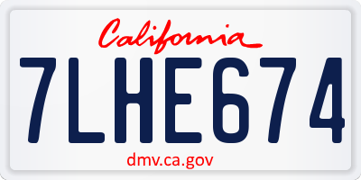 CA license plate 7LHE674